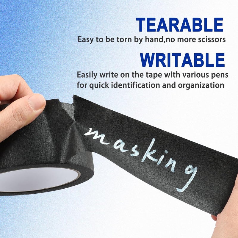 G GEYYANG Black Painters Tape - 2 Inch Wide Black Masking Tape - Multi-Surface, Smart Adhesion, Indoor & Outdoor - Paint Tape for Artist, DIY, Labeling, Car, General Purpose - 90FT Total - Image 3